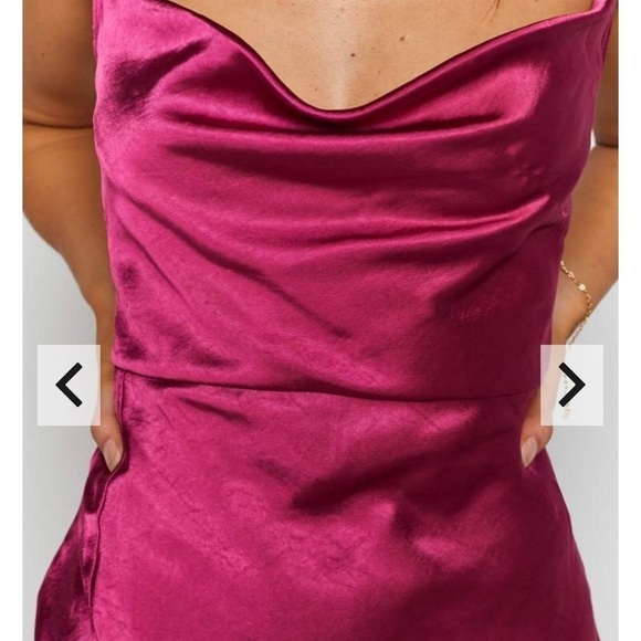 LIONESS Walk The Line Midi Dress Magenta - Picture 8 of 12